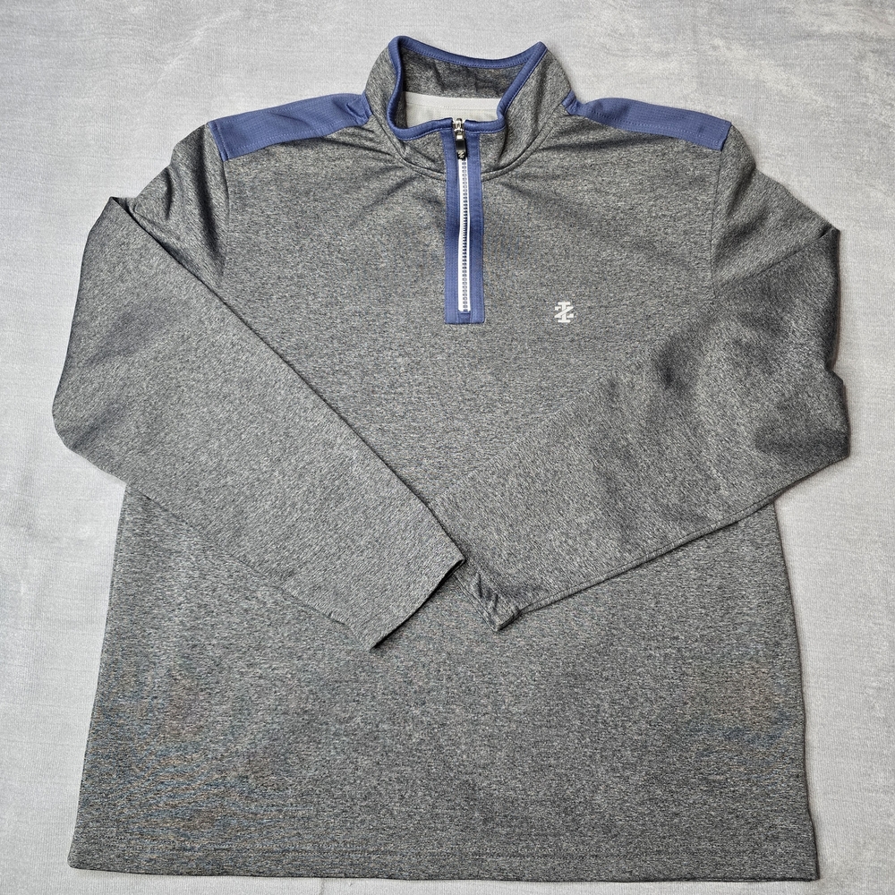IZOD Golf Quarter Zip‎ Pullover Mens Large Grey Excellent Sporty Activewear